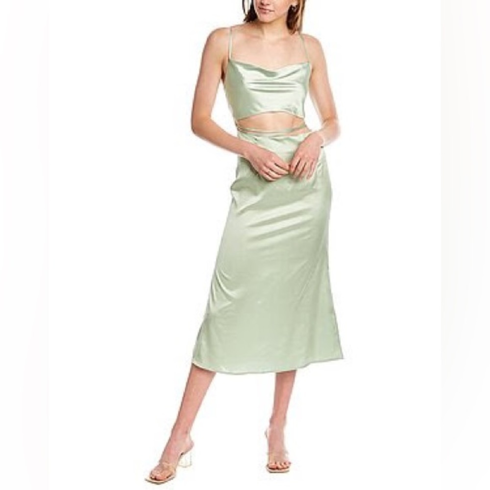 70/21 light green cut out midi dress. Medium.